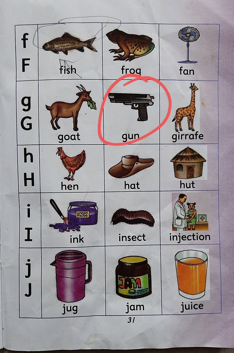 fdninga's tweet photo. 'A' for Apple but (I think) 'G' for Gun 🔫 is messed up, at least for the targeted group! @wizara_elimuTz https://t.co/QwtW1DhZ2f