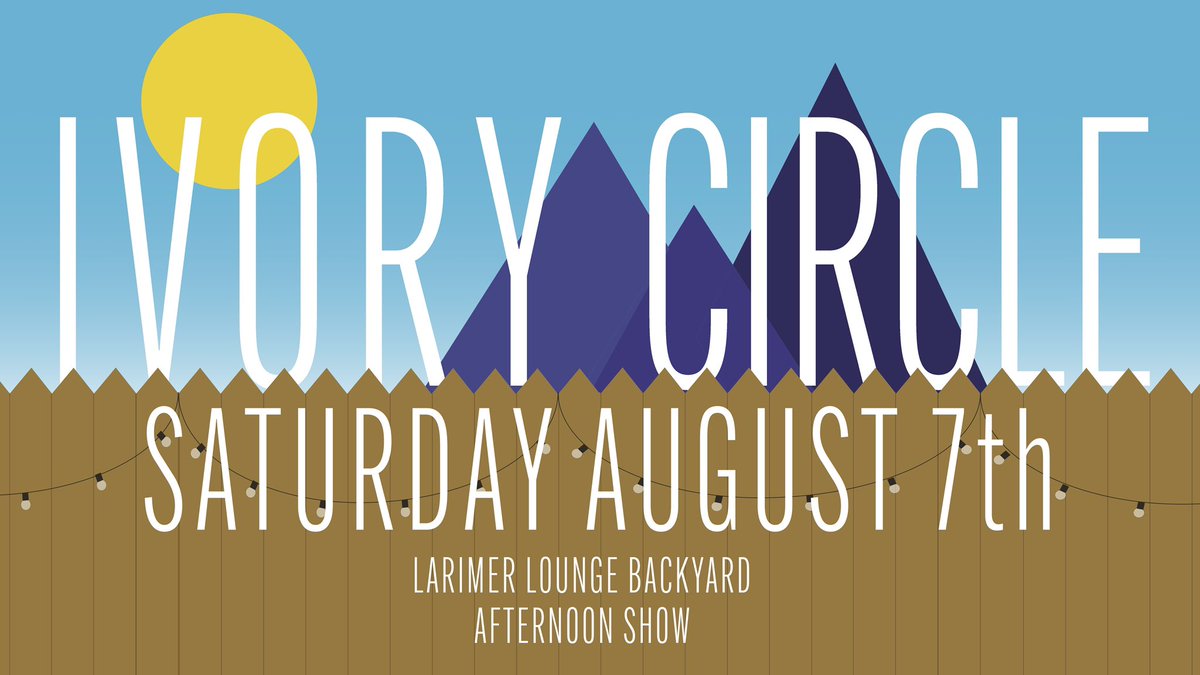 Tickets are on sale now for our outdoor show at <a href="/LarimerLounge/">Larimer Lounge</a> on 8/7! Bit.ly/ICLL0807