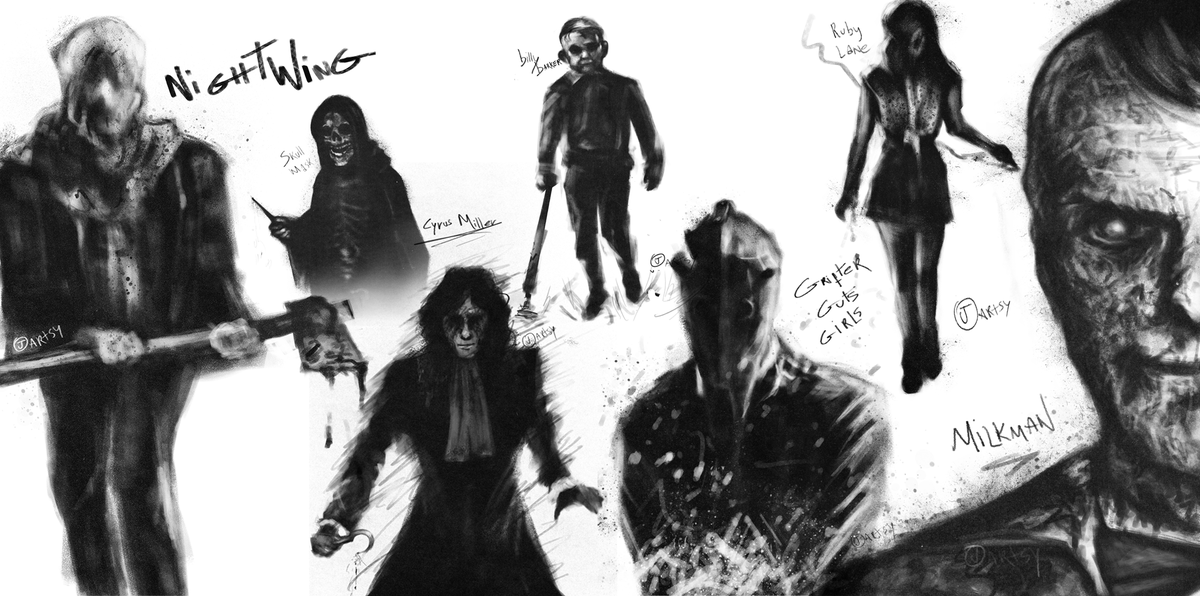 jhonartsy's tweet photo. the shadyside killers by me ☠️ who's your favorite? 

completely obsessed with #fearstreet lately https://t.co/AXMhM4n9BC