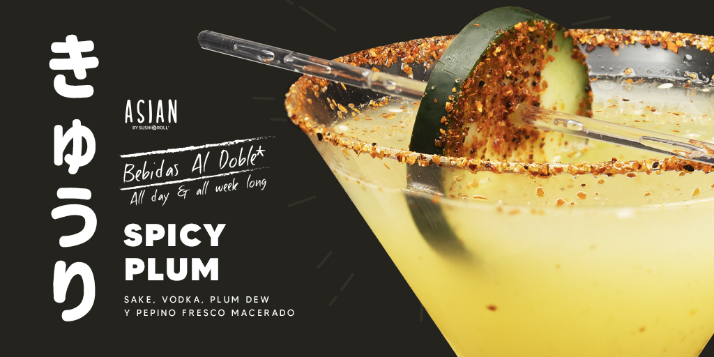 AsianSR_MX's tweet photo. Disfruta de nuestras bebidas al doble toda la semana y fin de semana.

Te sugerimos probar el delicioso Spicy Plum. 🍹 https://t.co/AUfsAh1gba