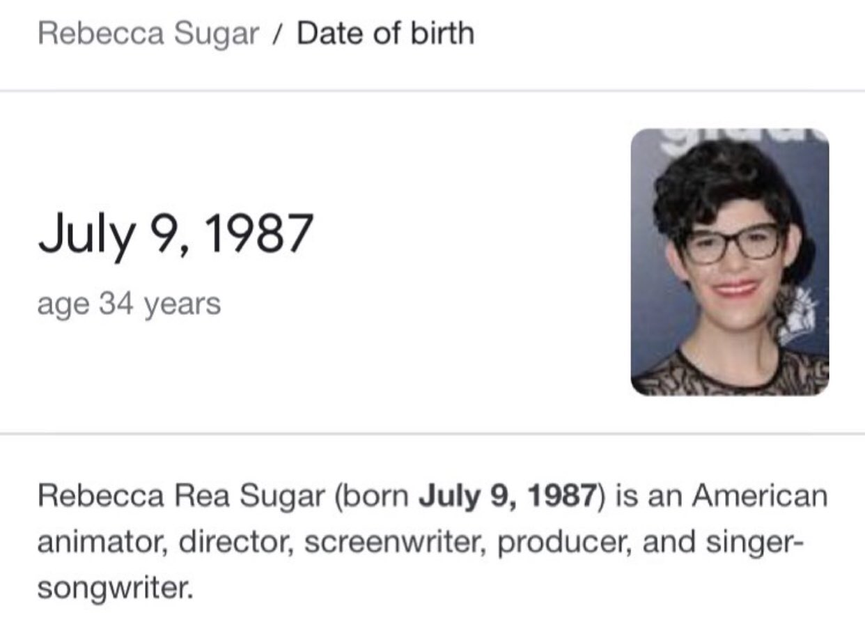 Happy birthday Rebecca Sugar !! They re Such an inspiration to me and I m sure a bunch of other people !!  