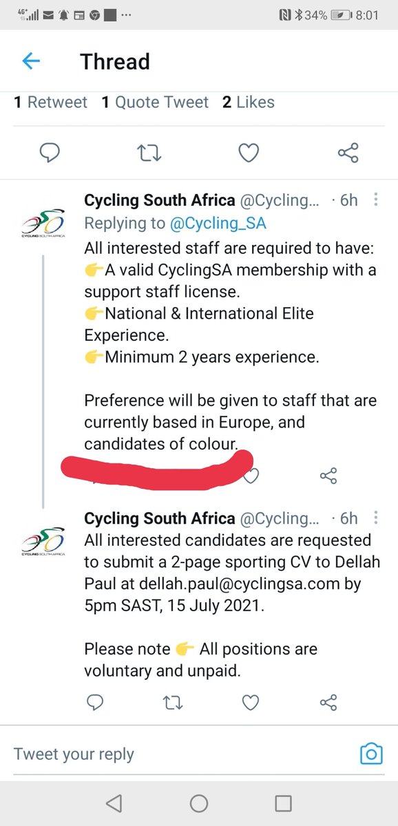 TyronBeeker's tweet photo. I'm so glad I have gotten out of cycling if this what is needed @Cycling_SA ...  All should get a look at #justsaying https://t.co/IZzmFZNouz