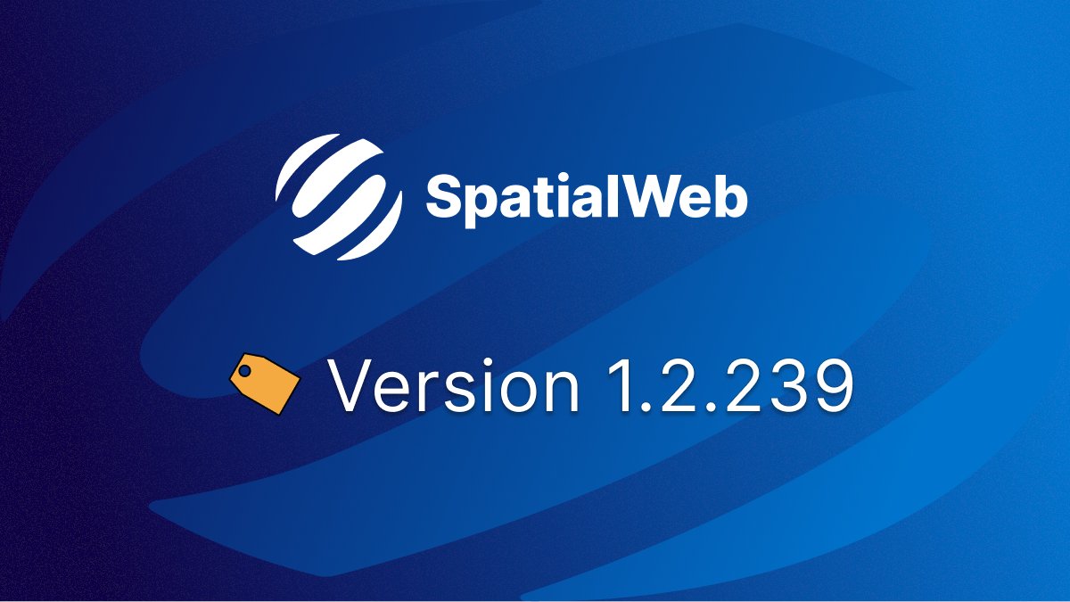 #SpatialWeb version 1.2.239 has been released and is available right now! ⏲️

👀 Sneak Peek
- New and improved set of emojis
- Choose your own color for your in-app avatar

View the full change list here: dev.spatialweb.net/releases/v1.2.…