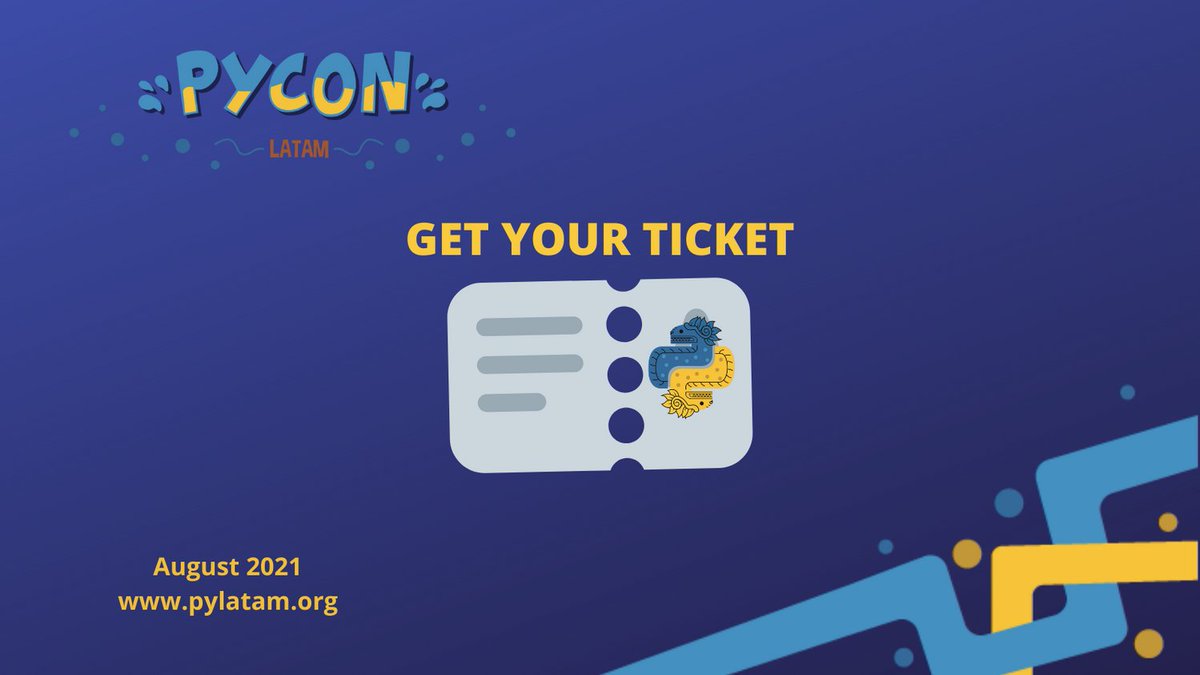 PyLatam's tweet image. #PyConLatam21 is coming closer! Did you buy your tickets already?
Get your ticket at: ti.to/pycon-latam/on…
Or on our website: pylatam.org
#PyConLatam
#Python🐍
#Latam
#Online