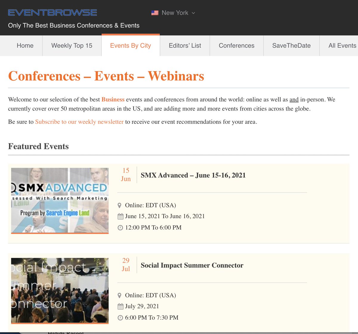 Here are another amazing community partners joining us for the Social Impact Summer Connector - @impacttravelall, <a href="/AeroFarms/">AeroFarms</a>, @buildOn, &amp; @EventBrowseUS 

And, we're happy to be listed as one of @EventBrowseUS top event picks. Check it out.

bit.ly/SummerConnector