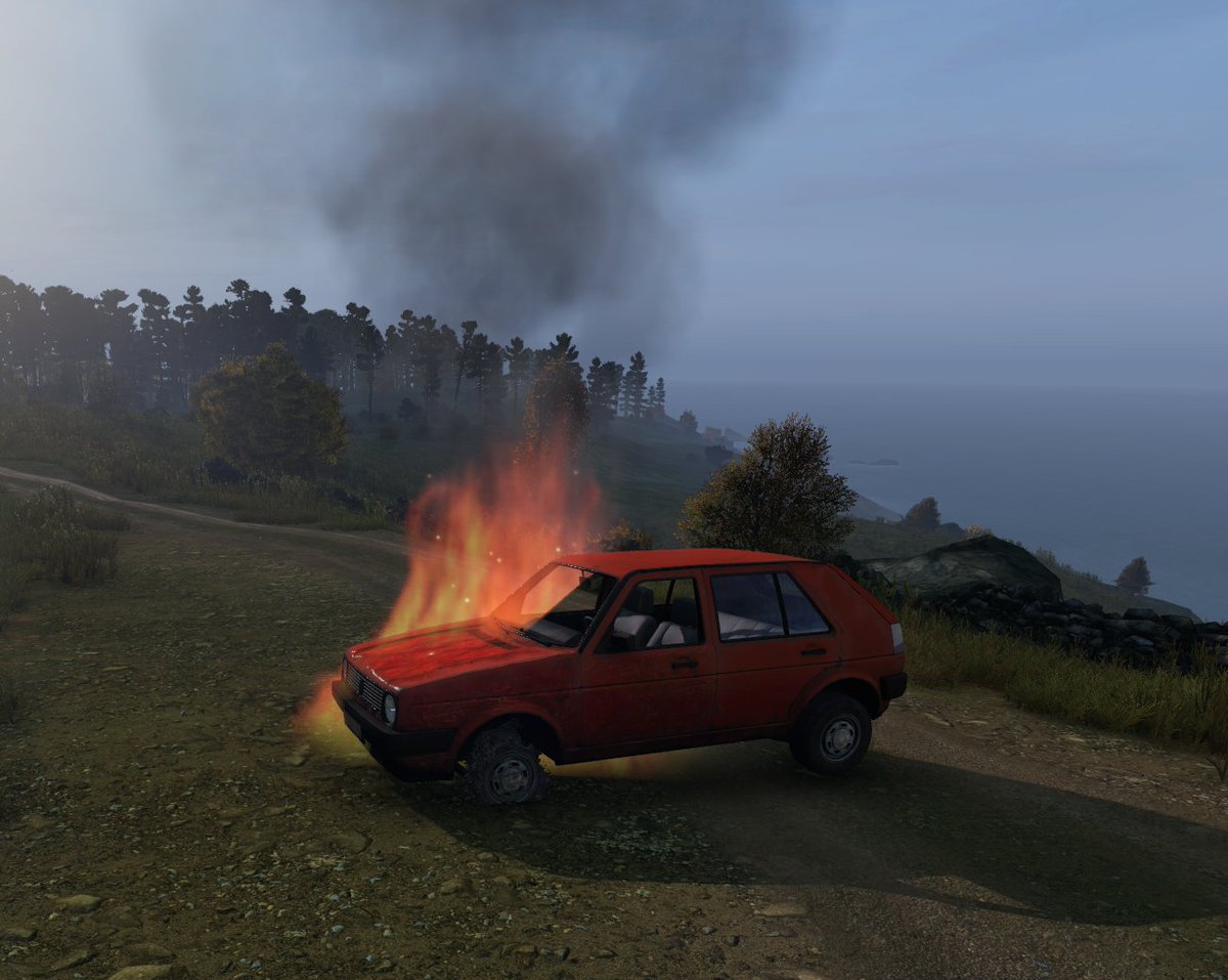 dayz_aftermath's tweet photo. @DayZ we will be adding burning/exploding vehicles when we wipe for 1.13. Lots of new stuff to follow also on DayZ Aftermath! https://t.co/KfxAlpSabU