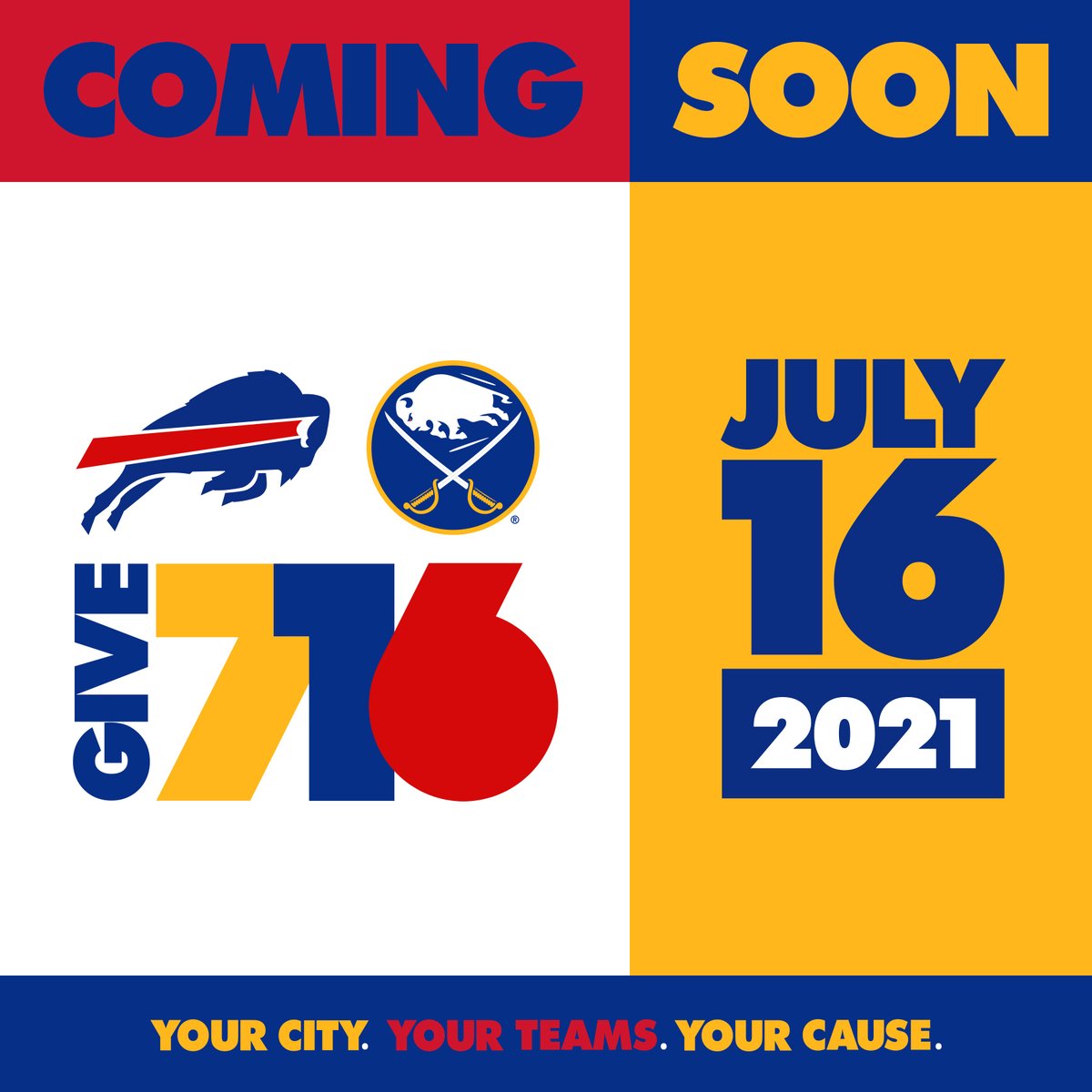 VictorySportsGO's tweet photo. Excited to participate in #Give716 next Thurs 7:16pm thru Fri 7/16. @BuffaloBills @BuffaloSabres hosting 28hr fundraising extravaganza + prizes, matching donations, UNIQUE Bills+Sabres merch (logos together for 1st &amp; only time!). Get involved next week: https://t.co/AQ4GJ7Maqg https://t.co/SLbyQpaQOa