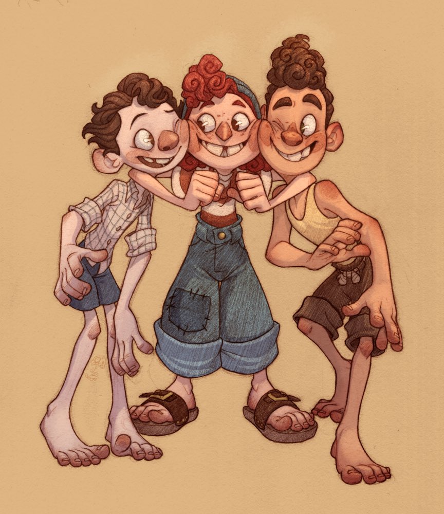 The Underdogs of Portorosso! 🇮🇹
This was suppose to stay as just a sketch, but I've been itching to colour it ever since I drew it. #PixarLuca  #lucamovie  #AlbertoScorfano #GiuliaMarcovaldo