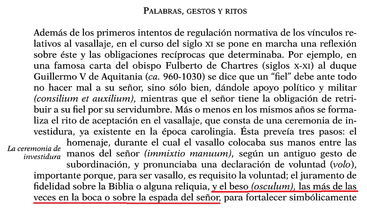 ElColmeme's tweet image. Cazábamos mamuts, éramos valerosos guerreros:

"y el beso (osculum), las más de las veces en la boca o sobre la espada del señor"