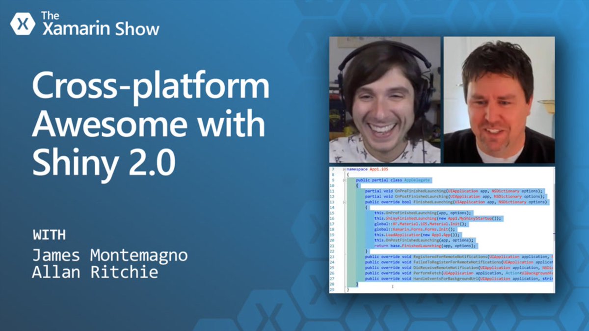 Image showing the On .NET Show’s title slide with the show title on the left and a computer monitor live streaming the show hosts as they conduct the webinar virtually on the right.