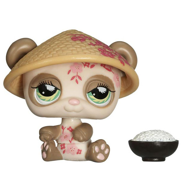 lpseveryhour's tweet image. ♡ LPS 904 - White and Gray Flowery Panda - Postcard Pet (2008)
