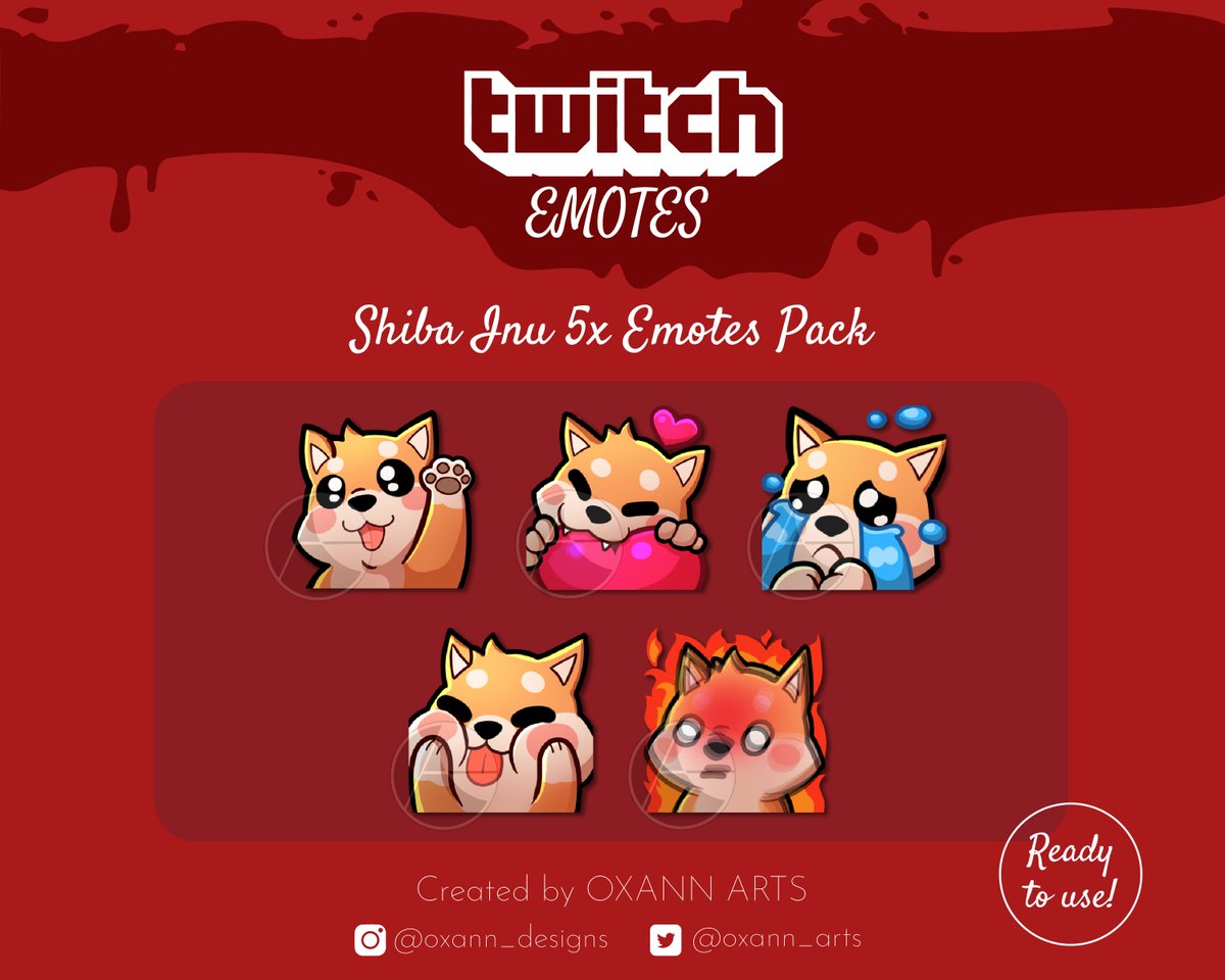 oxann_arts's tweet photo. Shiba Inu dog emotes are now up on my shop! It's been a while since I wanted to make some! 🎋
Shop here: https://t.co/MsC92QBuzu
#shiba #emotes #emoteartist #streaming #etsy https://t.co/djhiuV8kNl