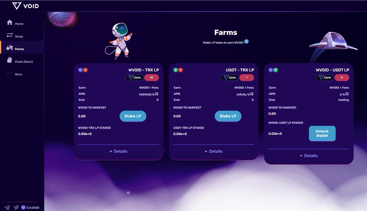 Unique_DeFi's tweet image. Void community now is our time to celebrate!
 
After months of building and testing we are proud to present you VoidSwap! 
Next generation of Swap, Farms and DeFi first of its kind on Tron!

This is just a beginning of our great journey!

voidswap.io

#DeFiFarms #trx