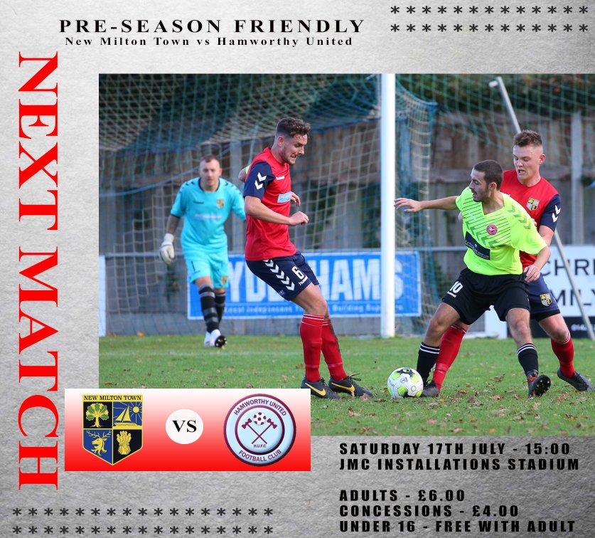 Next Saturday we welcome @nls_wessex Premier side <a href="/HamworthyUtdFC/">Hamworthy United FC</a> for our first home friendly at the JMC Installations Stadium. It's good to be back. 🔴🔵 #UpTheLinnets 
<a href="/TurnerpaulUK1/">Paul Turner</a> <a href="/Markhay57285390/">Mark haynes</a> <a href="/fatpidge08/">Martin Pidgley</a> <a href="/AaronScott24/">Aaron Scott</a> <a href="/CooperB90/">Ben Cooper</a> <a href="/C_Longy9/">Chris Long</a> <a href="/Elliot98Lines/">Elliot</a> @CallumParnell8