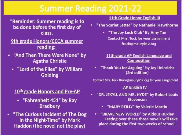 Updated Summer Reading List!! <a href="/MauryCoSchools/">MauryCoPublicSchools</a> <a href="/kdeady12/">Kevin Eady</a> <a href="/ColumbiaLions1/">Columbia Lions Athletics</a> <a href="/CCenColAcademy/">CCCA</a>