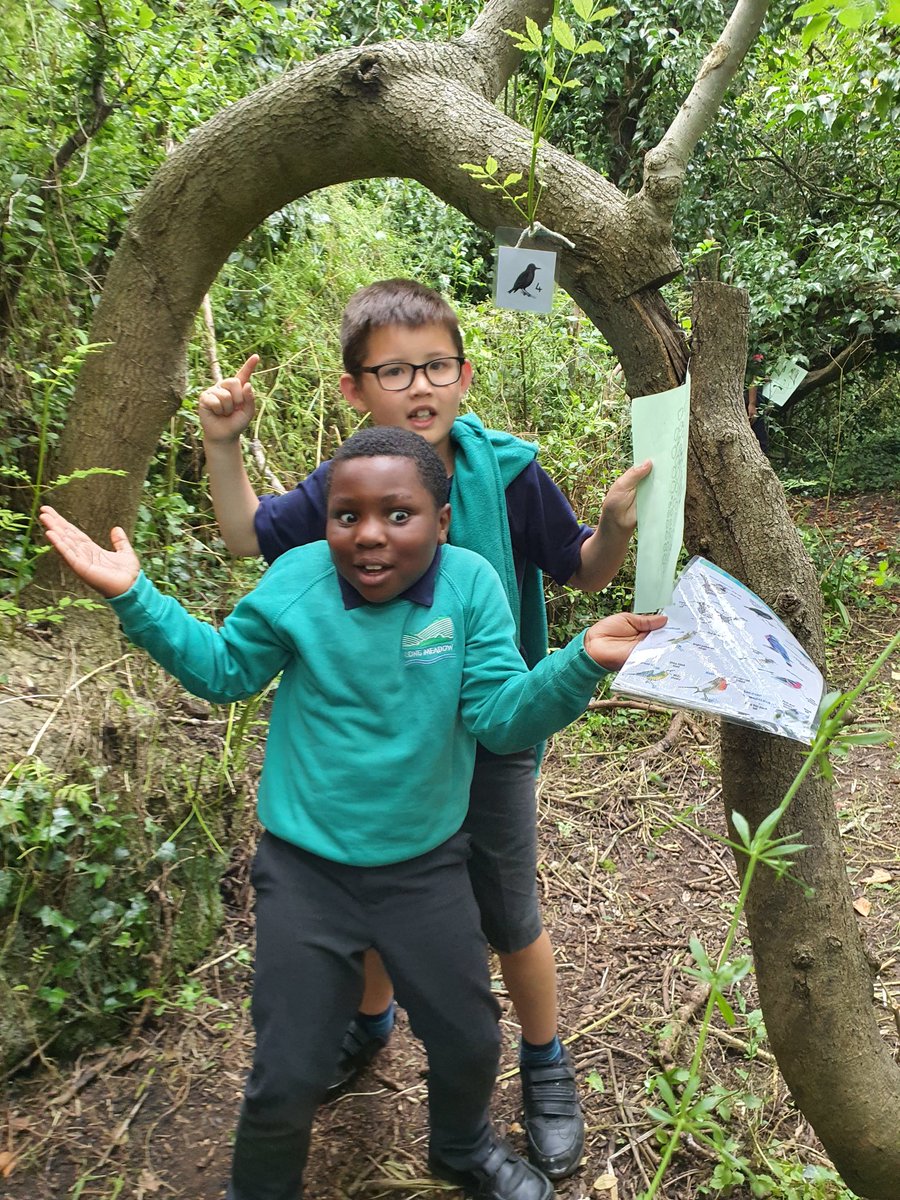 "Where's the bird Mrs Baker?"
"It's behind you."