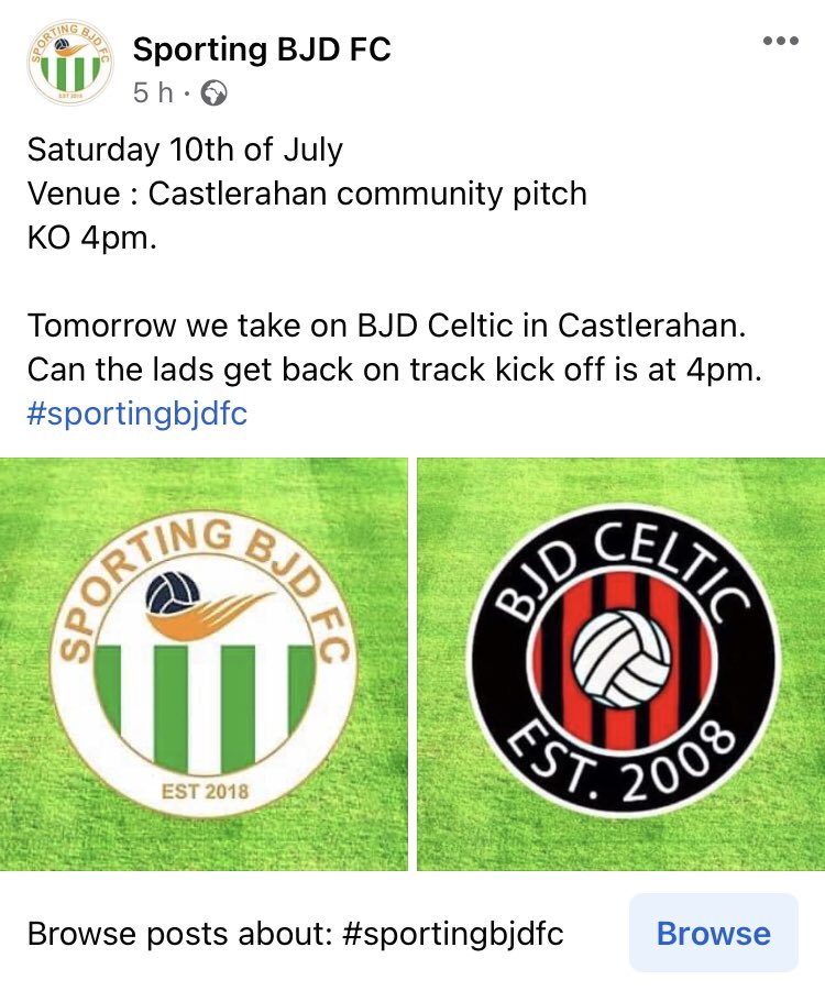 thegaffcast's tweet photo. Forget the Copa América, the Euros or McGregors fight, the biggest sporting event of the weekend is the BJD derby https://t.co/SFoRwxATpp