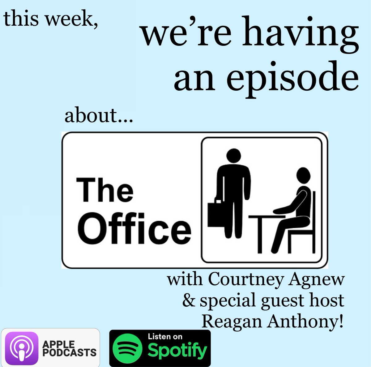 the lack of <a href="/theofficetv/">The Office on Peacock</a> representation on we’re having an episode has been addressed. 

cc: <a href="/court_agnew/">Courtney Agnew (she/her)</a> 
bcc: @thatssooreagan1 

on apple, spotify, or here: linktr.ee/werehavinganep…