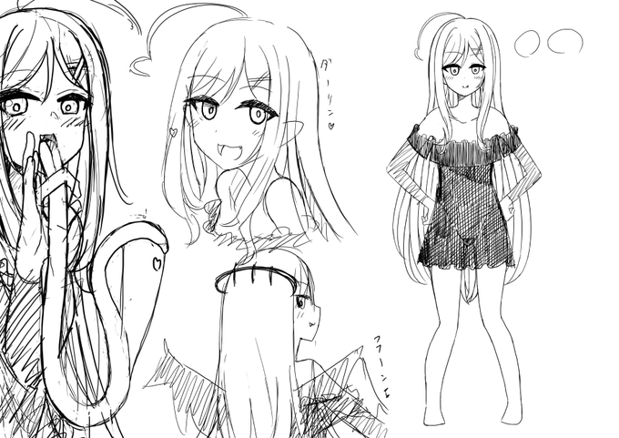 コミッションの前段階として改めて設定画を作っている途中です 