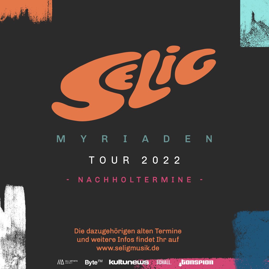 Wir schieben unsere Tournee in den Januar 2022. Tourdaten auf unserer Homepage: seligmusik.de #myriaden #selig #seligspieltselig 🙏🏼❤️