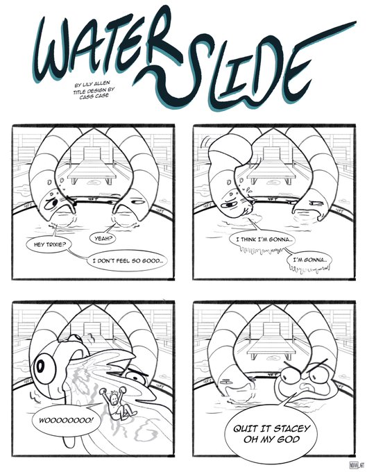 Did a title swap exercise with @adrienaline_art! Here's what I came up with for "Waterslide" 🌊 