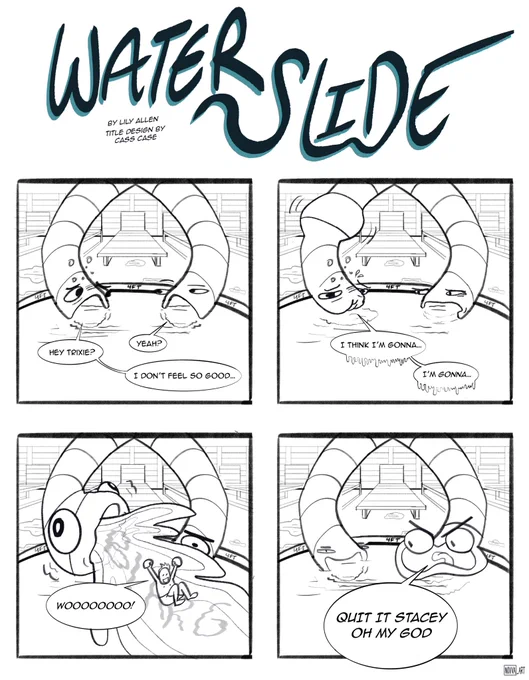 Did a title swap exercise with @adrienaline_art! Here's what I came up with for "Waterslide" 🌊 