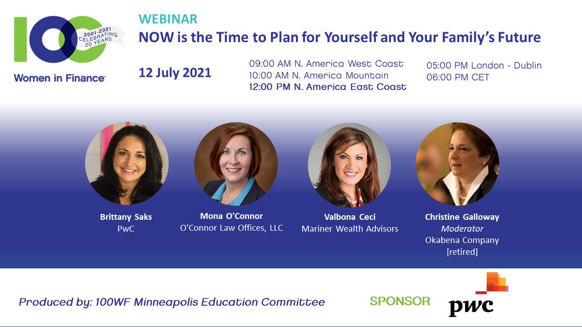 12 July | NOW is the Time to Plan for Yourself and Your Family’s Future sponsored by <a href="/PwC/">PwC</a>. Hear tips on investing, estate planning, charitable giving and insurance. Stop leaving things to chance and take charge of your future.

RSVP now: bit.ly/2UAg0yS