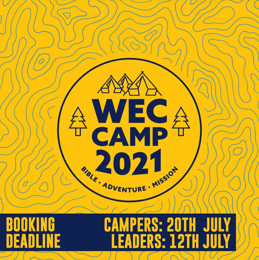 We can’t wait to see you all online at WEC Camp Everywhere this summer - there’ll be lots of fun, worship, bible teaching and mission updates!! Sign up at weccamps.org/booking/online… now!