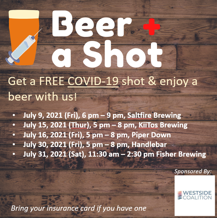 polinakon's tweet photo. Get a free #CovidVaccine, support #LocalBars, and enjoy a beer. @RobertGehrke @BenWinslow @slcmayor @ErinClouse https://t.co/Xbt1VTNMt8