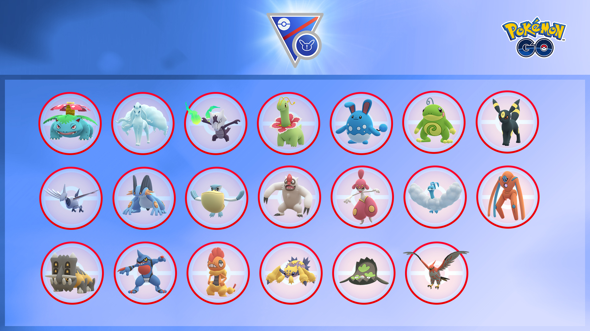 Pokémon GO on X: The Great League Remix returns! This time, the top 20  Pokémon used by Ace rank Trainers and above in the Great League will be  ineligible. More details here
