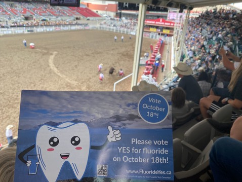 Fluoride is important to building strong teeth for life - especially  if you ride bulls or get kicked off! 

#Yahoo #StampedeYYC #Stampede2021 #yycfluoride #yyccc #yycvote