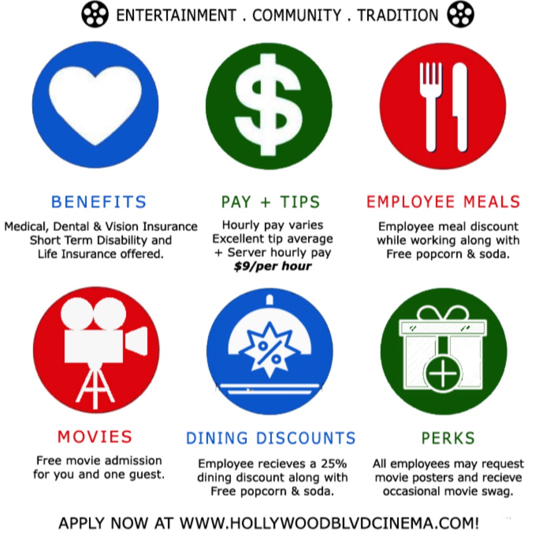 Why work at Blvd? hollywoodblvdcinema.com/forms/apply-no… #job #hiring #server #chicago #woodridge #share
