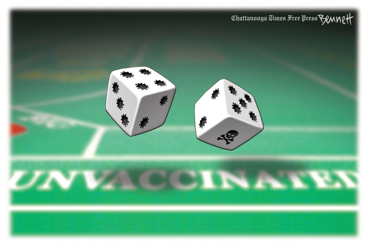 BennettCartoons's tweet photo. 7/10/2021- Rolling The Dice #COVID19 #CovidVaccine #vaccination #VaccineHesitant https://t.co/nveUqF3iU1 https://t.co/Snh8ETr4r0