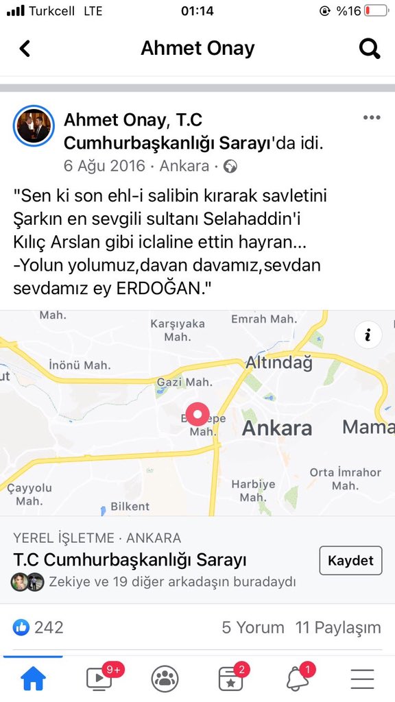 Burada görülen ağır yaralı (!) durumundan ötürü Ağustos'un ilk haftasındaki çalıntı silah teslimatında "yaralı olduğu için" arabadan inip hiç bir şeycikler göremeyen Ahmet Onay, aynı haftaki Yenikapı Mitingi'nde sek sek seker iken: