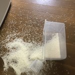 人生って楽しい!!と思ってしまうくらい大々的にぶち撒かれたお米…w
