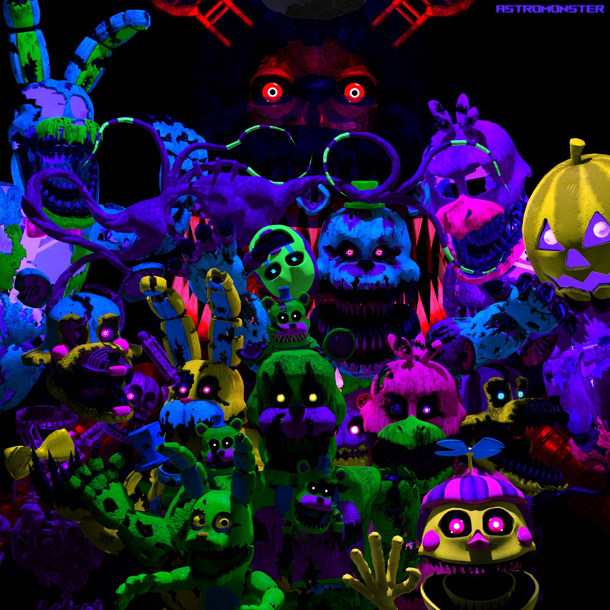 AstroMonster, Kisser of Beasts on X: So I matched Nightmare Fredbear with  one of his hallway renders and found out that he is upsettingly large, and  that there's no way that his