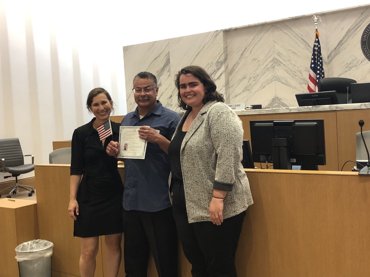 PublicCounsel's tweet photo. We are thrilled to share that today, Hector Ocegueda-Rivera, a deported U.S. veteran, was finally sworn in as a U.S. citizen in a moving ceremony by Federal judge Mark C. Scarsi this afternoon, more than 20 years since he was first deported in 2000. #deportedveteran @MilbankLaw https://t.co/BXCvqfEi2j