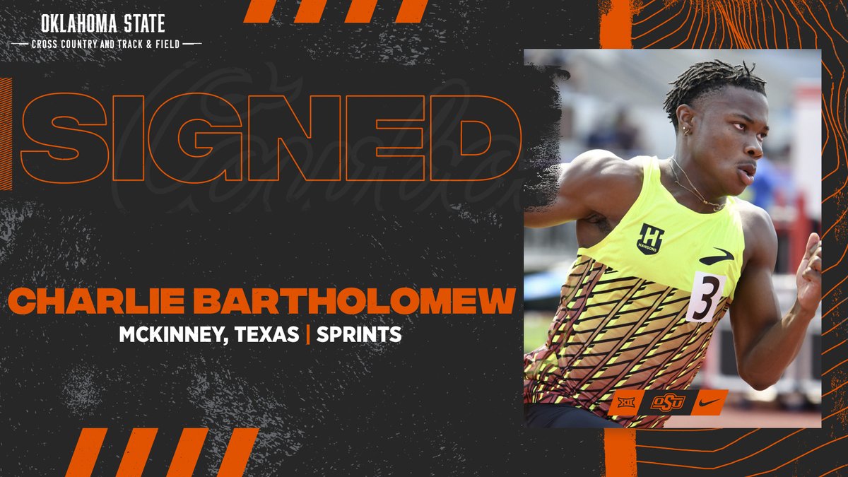 run4okstate's tweet photo. Writing the next chapter of our story 📚

👑 Texas 6A 400m State Champion
🏅 2021 Brooks PR Competitor
⏱️ 46.66 lifetime best

Out of McKinney, Texas, the 6th fastest 400m in the country, Charlie Bartholomew is officially a Cowboy ‼️

#GoPokes | #run4okstate https://t.co/cedwiaEAm4