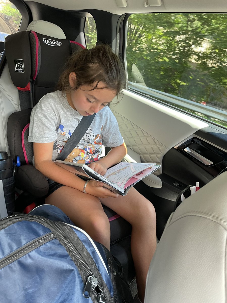 Reading in the car. <a href="/JacksonAvePTA/">Jackson Avenue PTA</a>