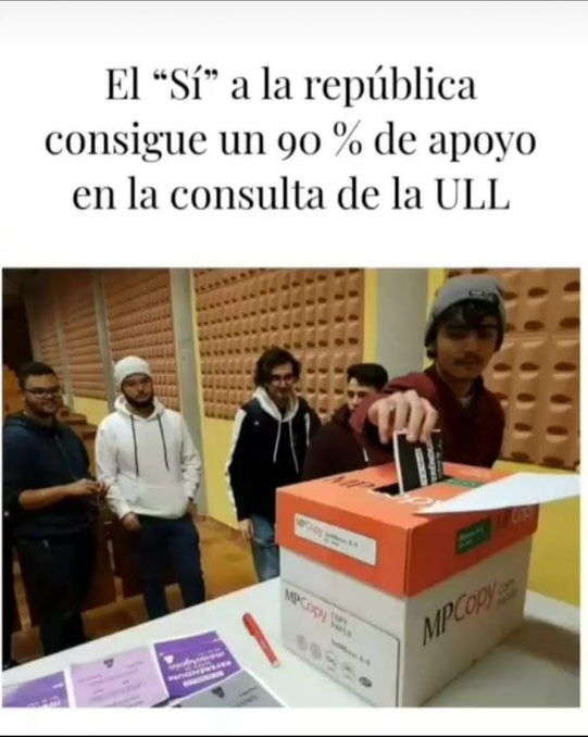 empegostado's tweet photo. un dia fui pa la ull a votar en noseque rollo de simulacro de referendum pa la republica y me pusieron de foto en esto https://t.co/g7ebOrXBT2