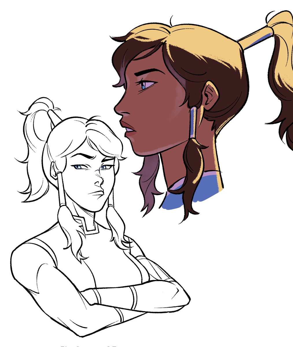 Mebssann's tweet image. korra doodles from yesterday when i was having a bad art block