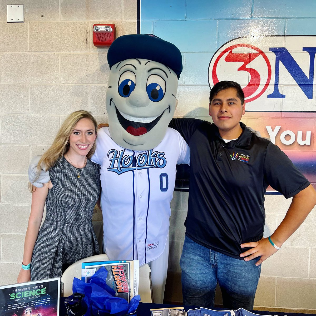 We got a picture with local celebrity, Rusty the Hook at tonight’s <a href="/cchooks/">Corpus Christi Hooks</a> game!🪝 Come visit the C.C. museum booth at Gulf Coast Capital Night presented by Visit Corpus Christi!! Now…play ball!! ⚾️