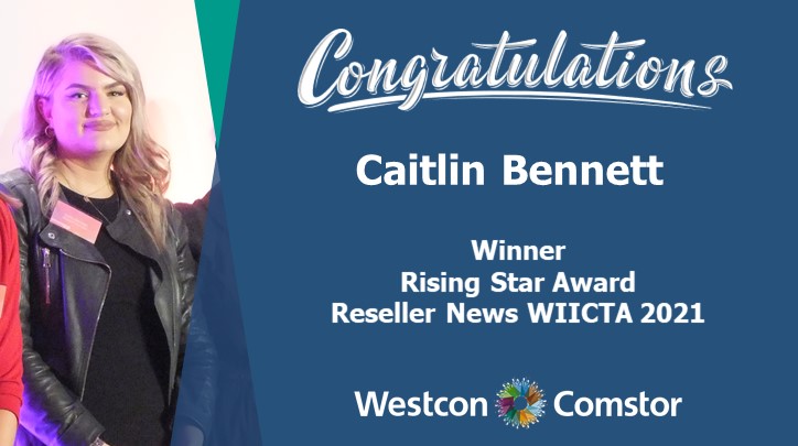 westcncomstrNZ's tweet photo. Westcon-Comstor New Zealand are very proud of our Rising Star winner Caitlin Bennett, and Laura Lesley-Pryor, who was a finalist in the Diversity and Inclusion category for the amazing work she continues to do at Westcon-Comstor in this area. https://t.co/giWFzDVkCb