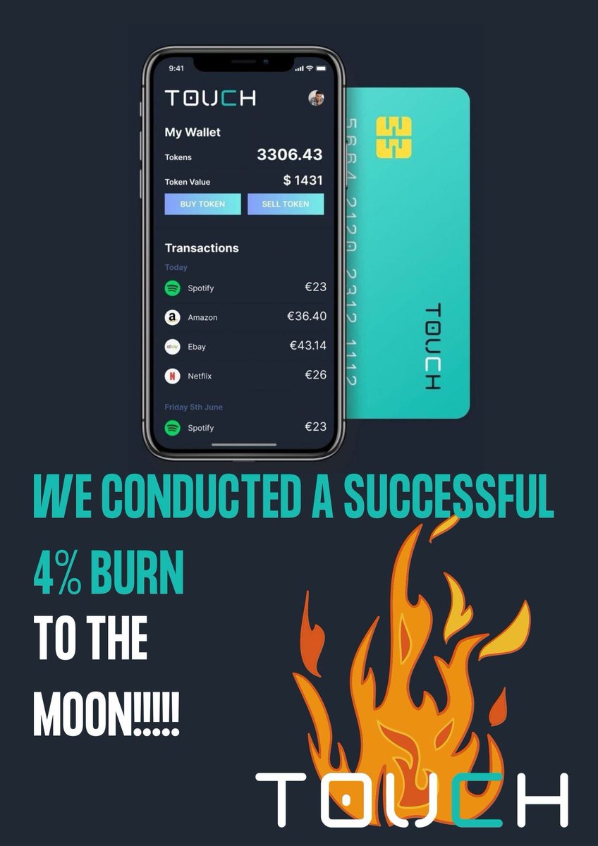 ZachBoychuk's tweet photo. Only 24Hrs old. $TOUCH Token is going 2 explode! Listed on CoinGecko within 12 hours from launch. Finally a serious coin we can all get behind! Revolutionizing crypto card payments. Get in early!DYOR
๐ Liquidity Locked
๐Charity initiative
#touchtoken
https://t.co/vbhbhEzQZp https://t.co/DlKyMM9WTa