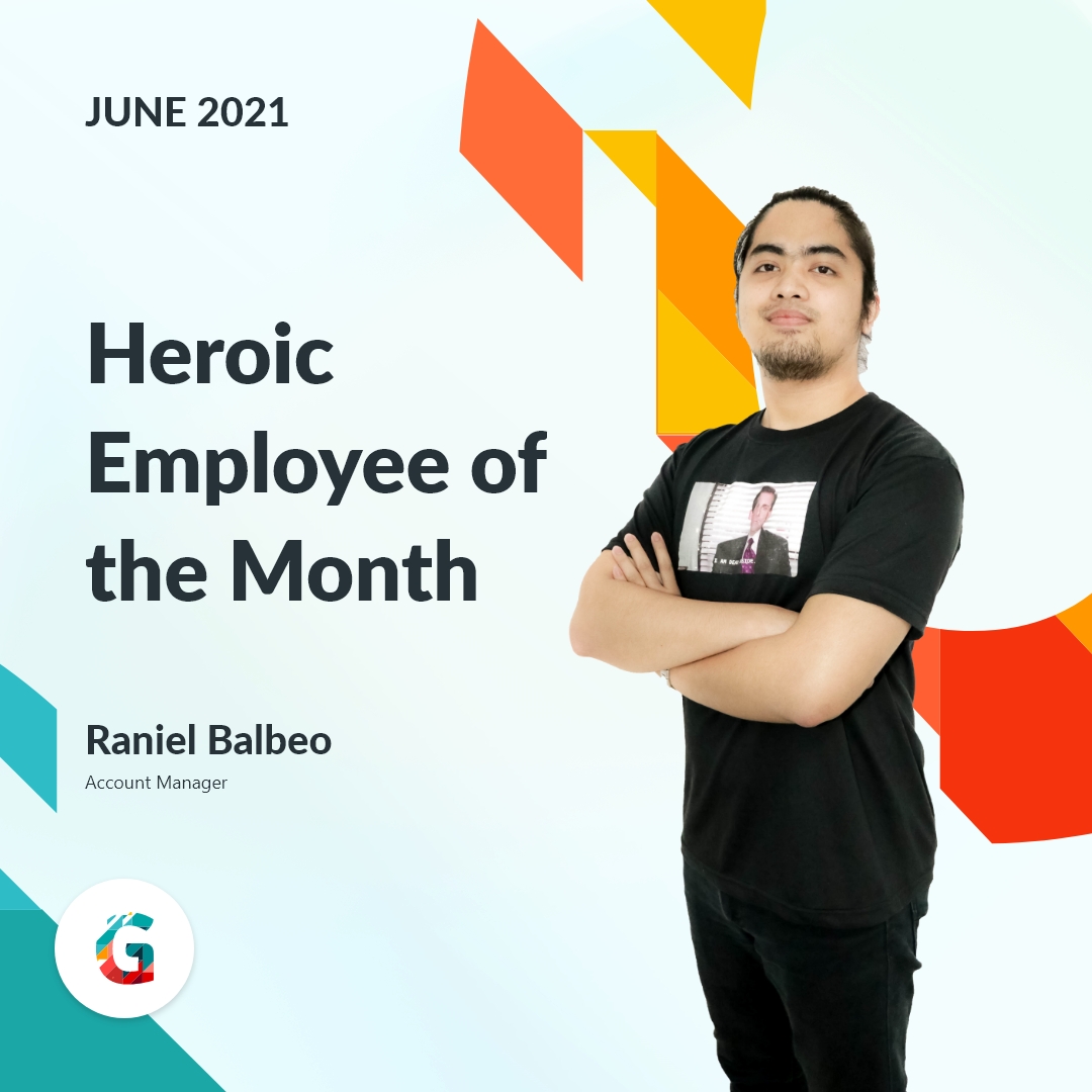 gocrayonsteam's tweet photo. Mr. Raniel Balbeo is our Heroic Employee of the Month for June 2021!

We want to express our gratitude for always going above and beyond to deliver exceptional work and lead your team in the right direction. 

Congratulations! https://t.co/pvB5Vum0Nb