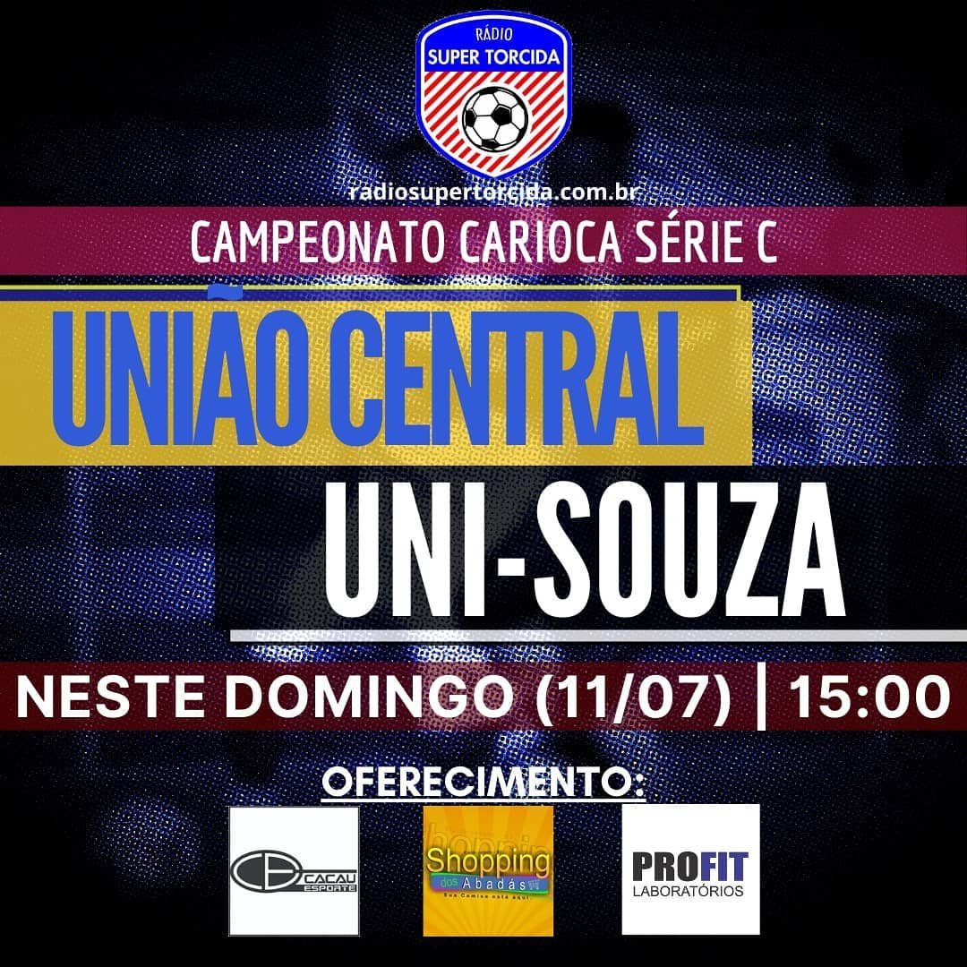 E a gente não pára! Neste domingo (11), tem #Quintona2021 na SUPER TORCIDA! Ouça União Central x Uni-Souza, direto de Bonsucesso, com um show de transmissão. Vem com a gente! #CariocaSérieC