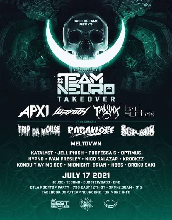 H80S's tweet photo. Team Neuro takeover presented by Bass Dreams! Catch me throwing down some #nasty 
#dubstep #riddim #drumandbass #dnb #neuro #heavyrollers #bass #H80s #H80sarmy https://t.co/bbBDCkuYfg