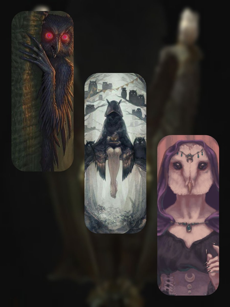 ♤ Appearance ♤

The creature looks like an oversized barn owl but in dull, almost monochrome colours. Dark eyes though some people claim to have seen them glow. 

Height: 120cm / 3'9
Wingspan: 240cm / 7'8

It is said that the owl takes on a feminine, humanoid form sometimes.