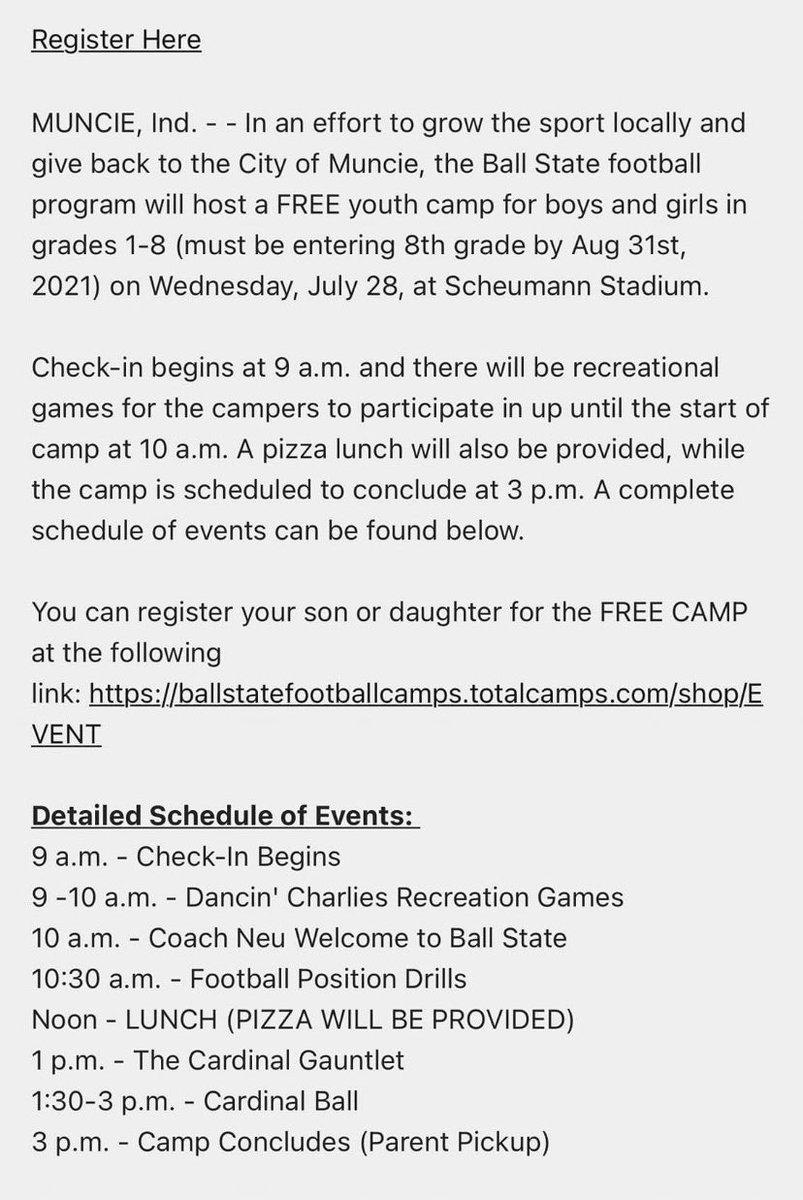 Great opportunity for the youth!!