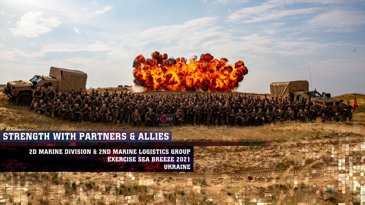 iimefmarines's tweet image. Say 'Fire In The Hole!'

U.S. Marines with 6th Marine Regiment, @2dMarDiv, and 8th Engineer Support Battalion, @2ndMLG, and members of the Ukrainian Armed Forces, pose for a group photo during @ExSeaBreeze in Ukraine. 🇺🇸🤝🇺🇦

@USMC @USEmbassyKyiv #TrainFightWin #IIMEF